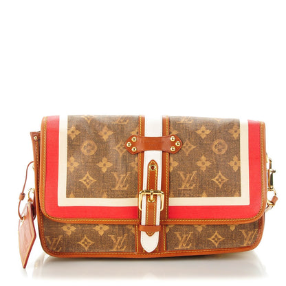 Louis Vuitton Monogram Rayures Tisse Clutch Red 1 of 8