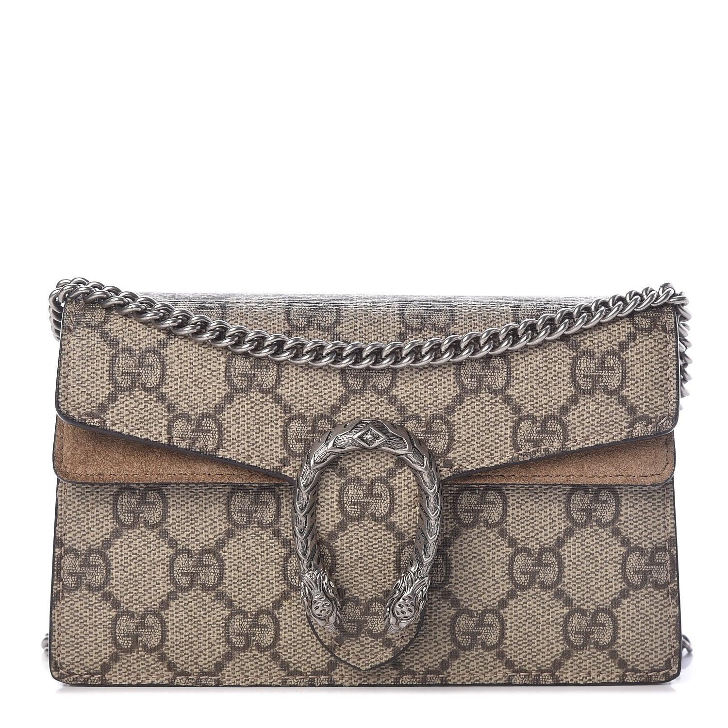 Gucci GG Supreme Monogram Super Mini Dionysus Shoulder Bag Taupe 1 of 10