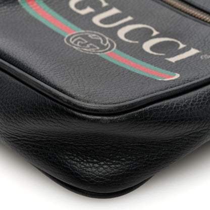 Gucci Grained Calfskin Logo Messenger Bag Black 10 of 10