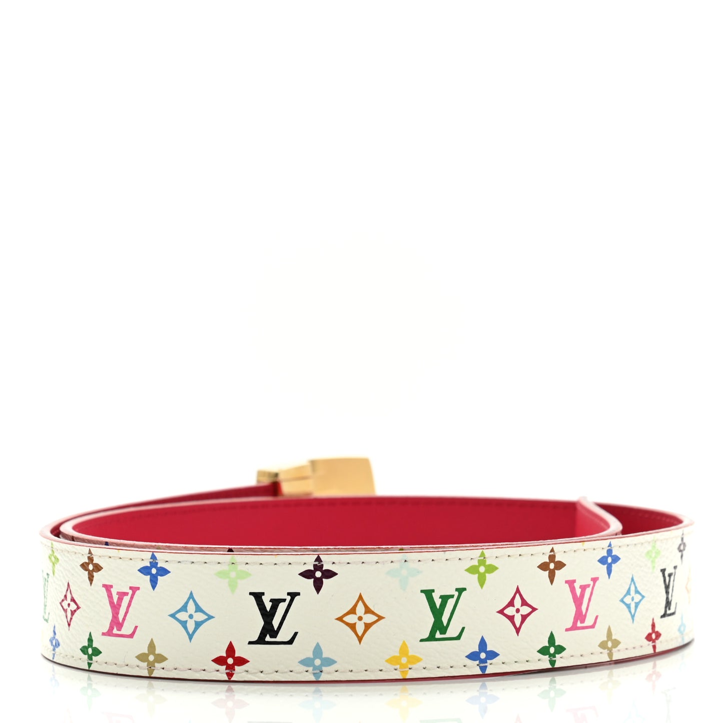 Monogram Multicolor LV Cut Reversible Belt 80 32 White Grenade