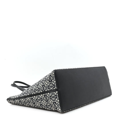 Loewe Jacquard Anagram Calfskin East West Tote Beige Black 4 of 11