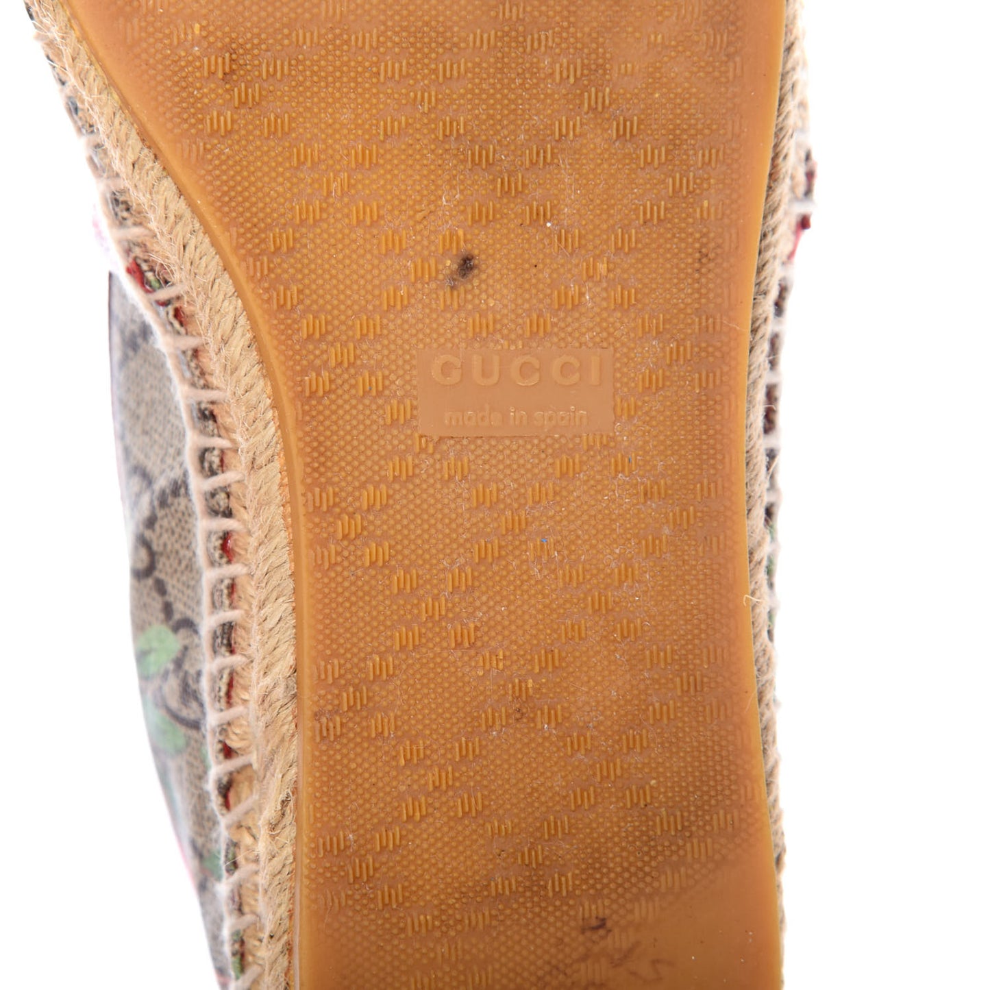 GG Supreme Monogram Tian Womens Espadrilles 35.5 Beige Multicolor Red