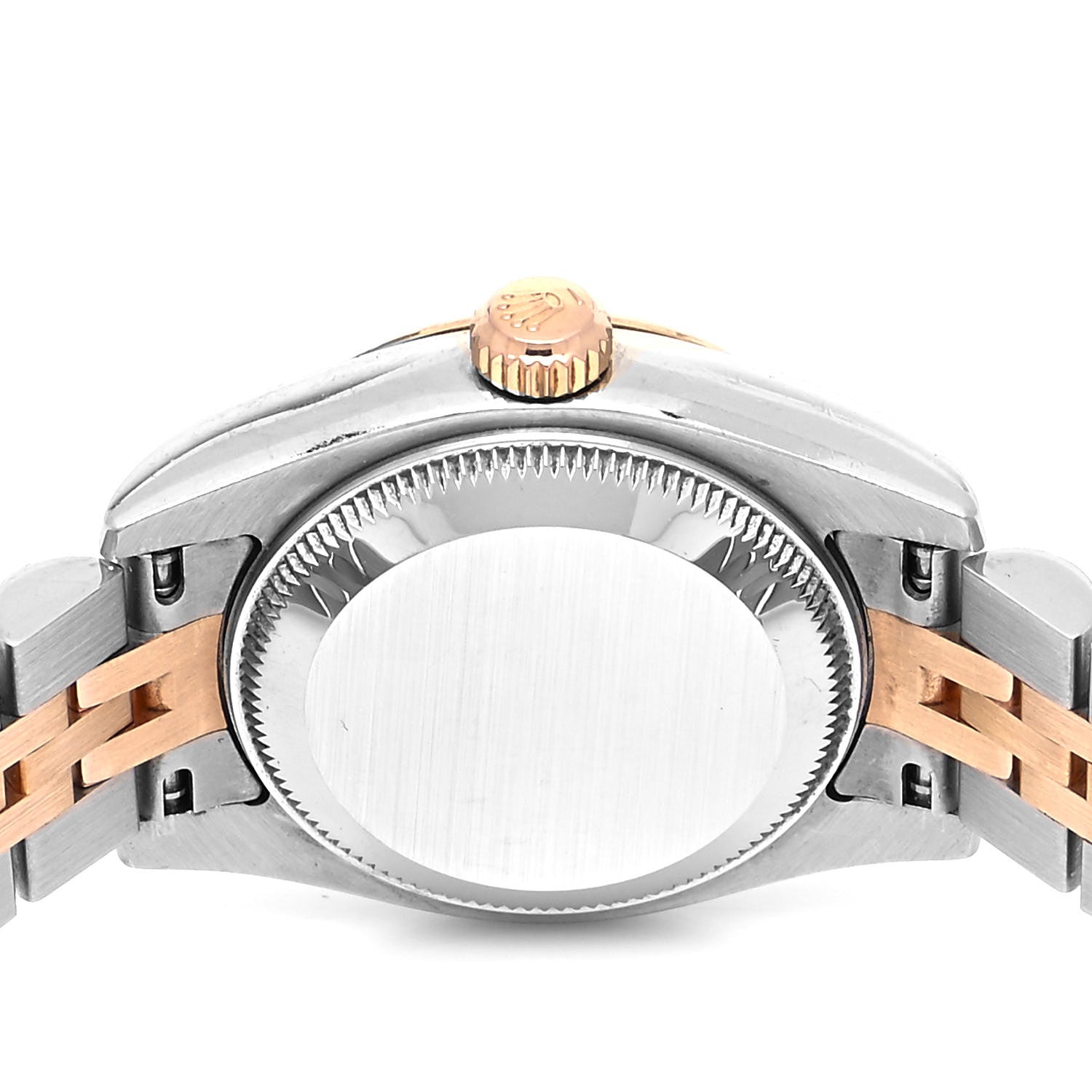 Rolex Stainless Steel 18K Everose Gold 26mm Oyster Perpetual Datejust Watch Black Roman 179171 4 of 4