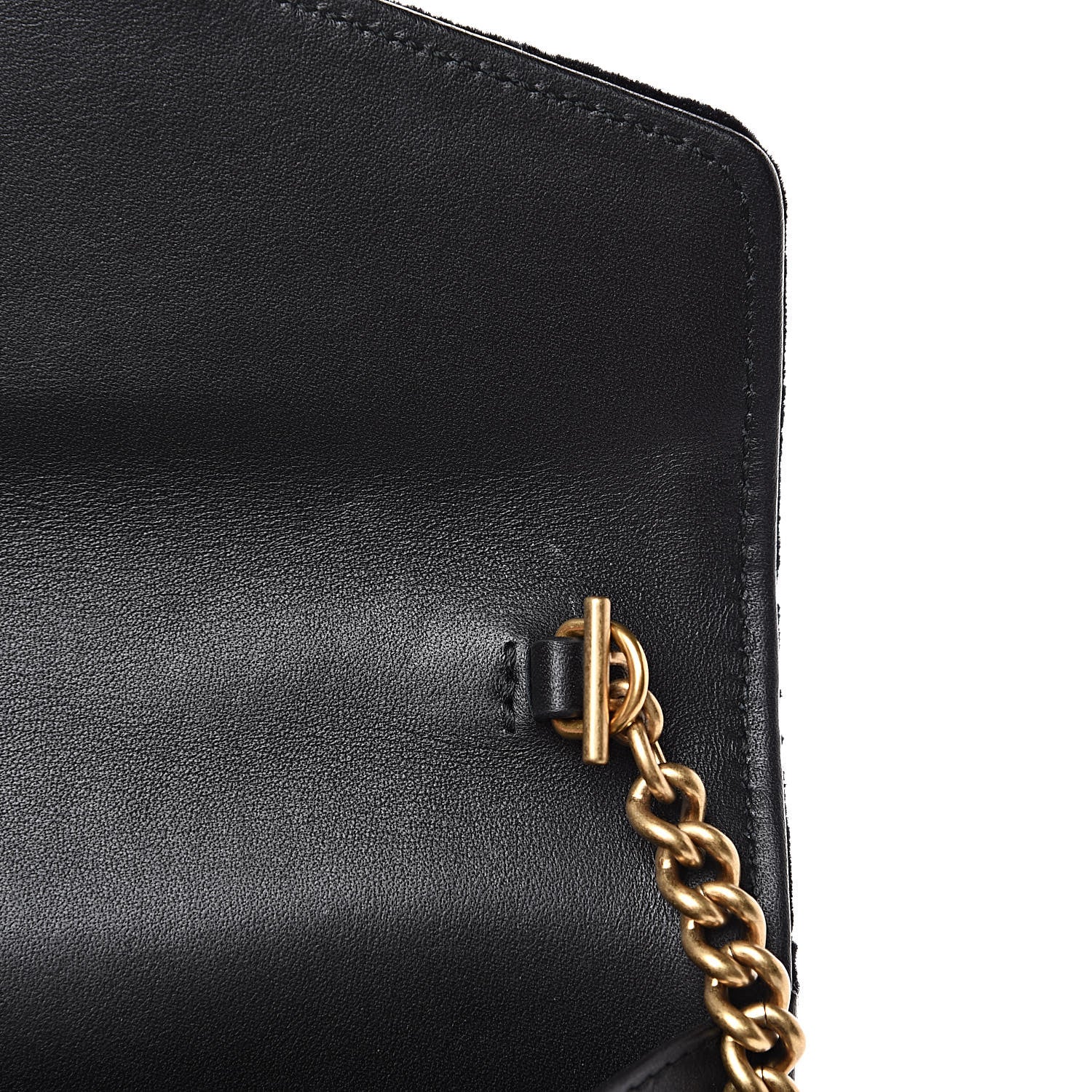 Gucci Velvet Matelasse GG Marmont Chain Wallet Black 10 of 11