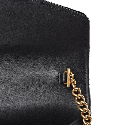 Gucci Velvet Matelasse GG Marmont Chain Wallet Black 10 of 11
