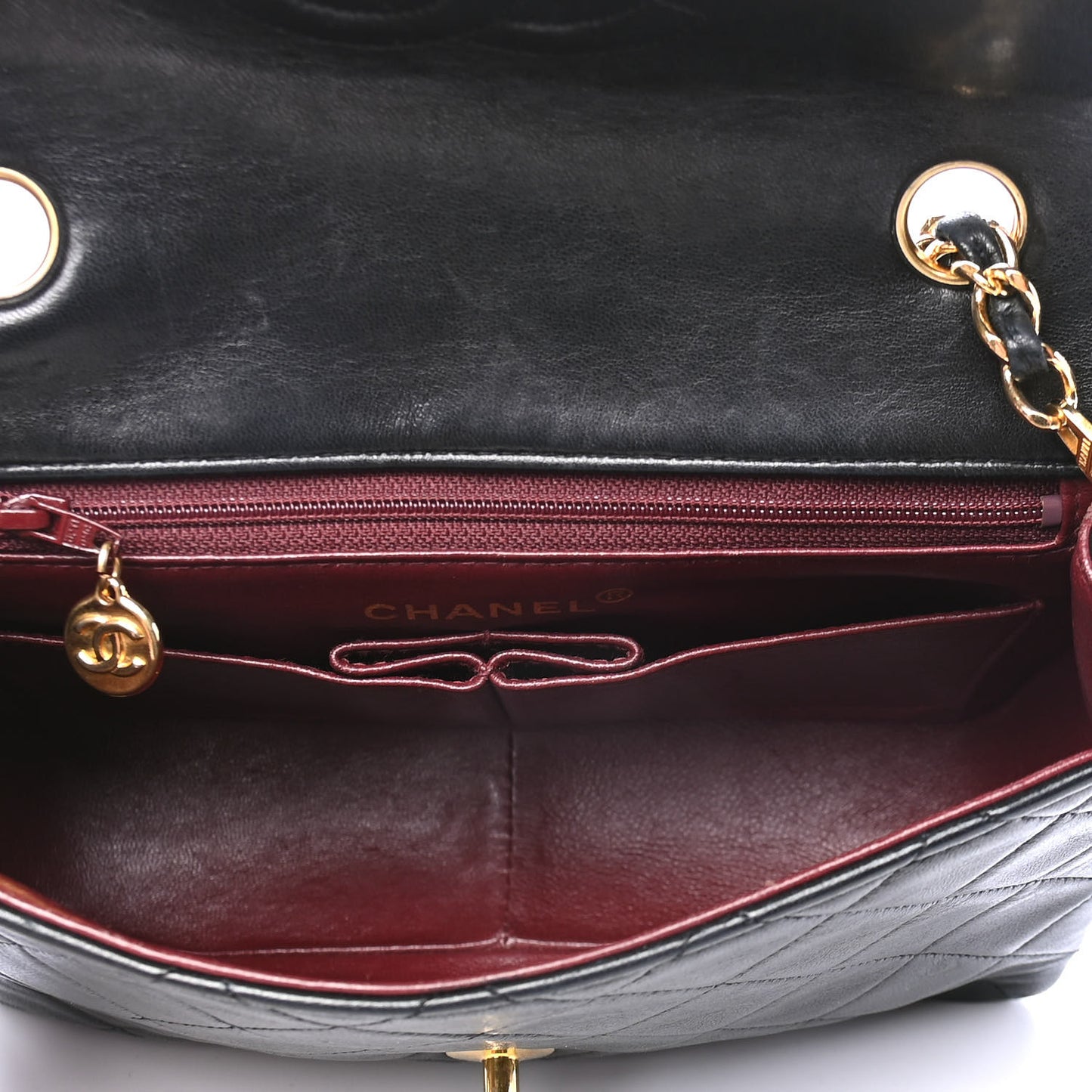 Lambskin Quilted Mini Square Flap Bag Black