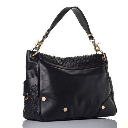 Versace Calfskin Embossed Medusa Flap Hobo Black 3 of 8