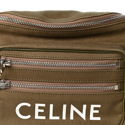 Celine Cotton Gabardine Logo Print Trekking Belt Bag Khaki 6 of 8