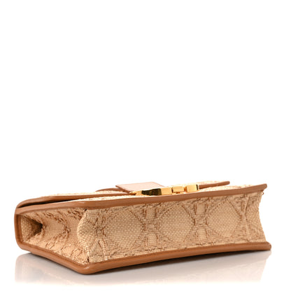 Christian Dior Raffia Calfskin 30 Montaigne Flap Bag Beige 4 of 8