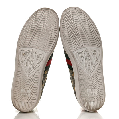 Gucci GG Supreme Monogram Bees Ayers Web Womens Ace Sneakers 37.5 Beige Oro Green Red 7 of 11