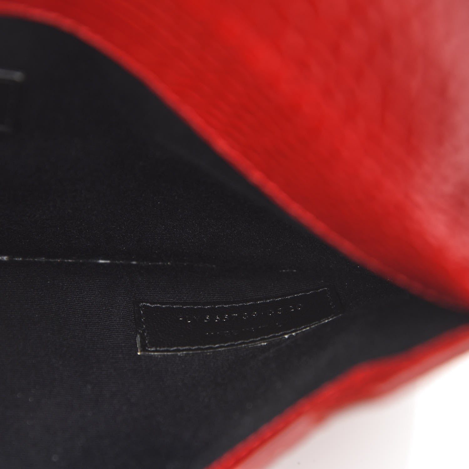 Saint Laurent Calfskin Crocodile Embossed Uptown Monogram Clutch Rouge Eros 8 of 10