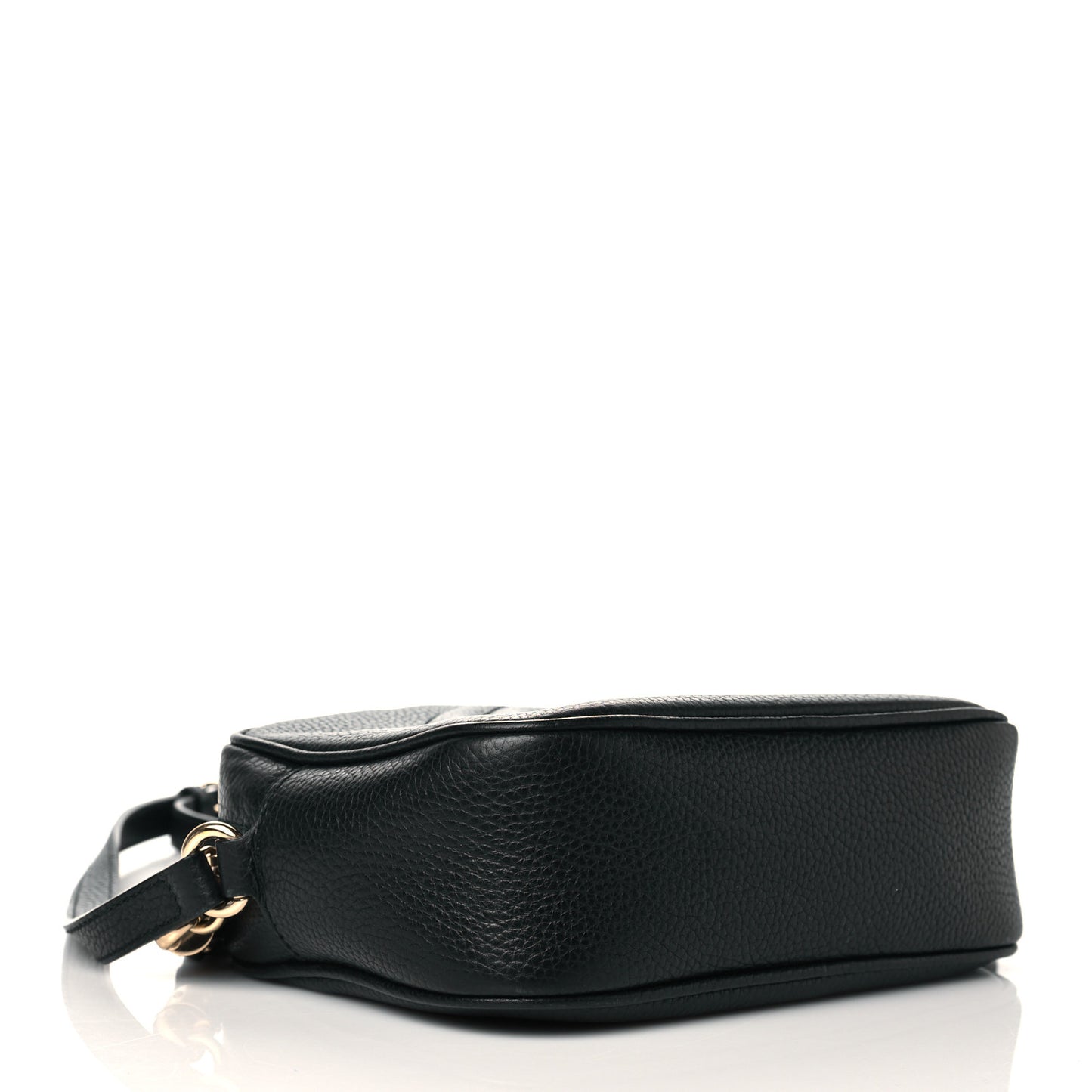 Pebbled Calfskin Small Soho Disco Bag Black