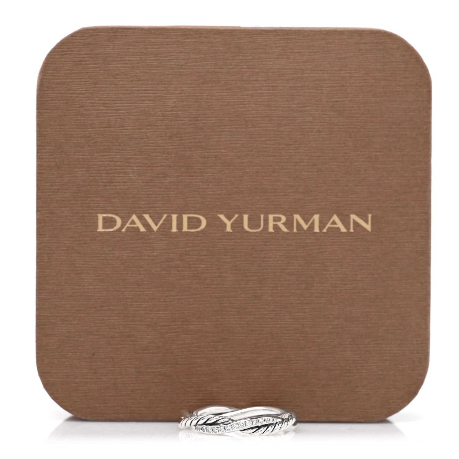 David Yurman Sterling Silver Diamond Petite Infinity Twist Ring 62 10 5 of 5