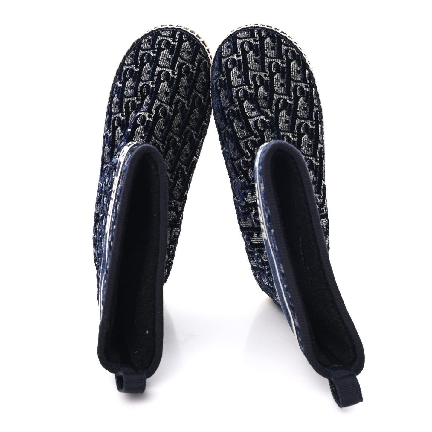 Velvet Oblique Granville Espadrille Boots 39.5 Deep Blue