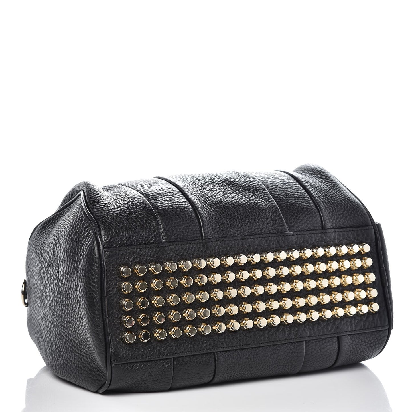 Pebbled Lambskin Rocco Black Pale Gold Hardware