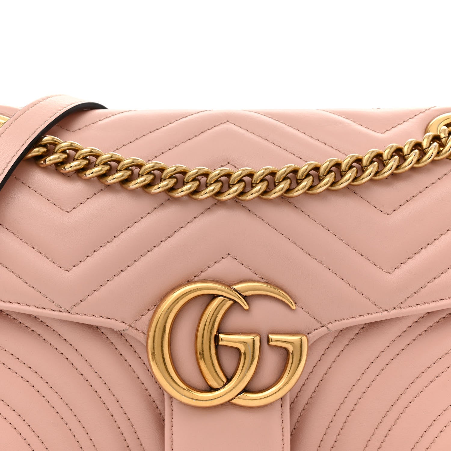 Gucci Calfskin Matelasse Small GG Marmont Shoulder Bag Perfect Pink 8 of 11