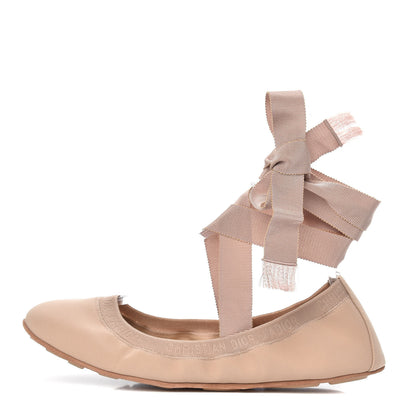 Christian Dior Micro Resille Academy Lace-Up Ballerina Flats 42 Nude 1 of 8