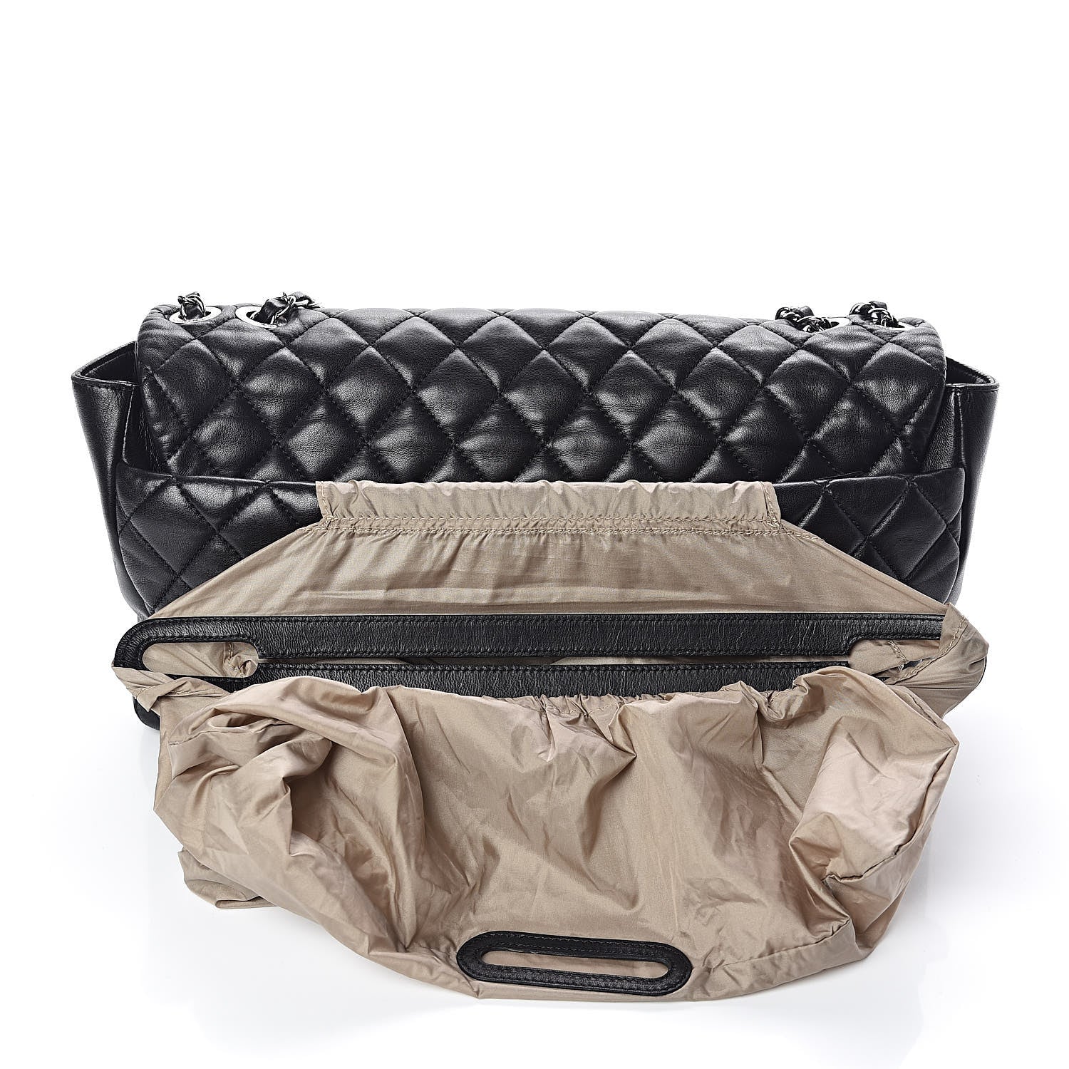 Chanel Lambskin Quilted Jumbo Coco Rain Flap Black 14 of 14