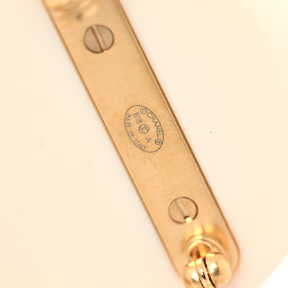 Chanel Metal Resin Medallion Multi Strand Long Chain Brooch Gold 6 of 6