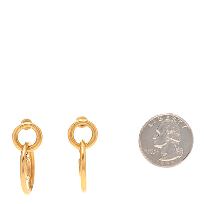 Christian Dior Metal CD Navy Earrings Gold 2 of 5