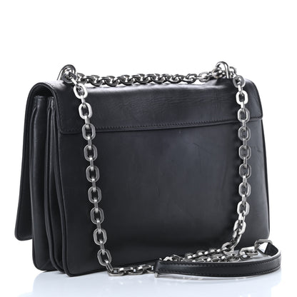 Prada Soft Calf Chain Shoulder Bag Black 4 of 23