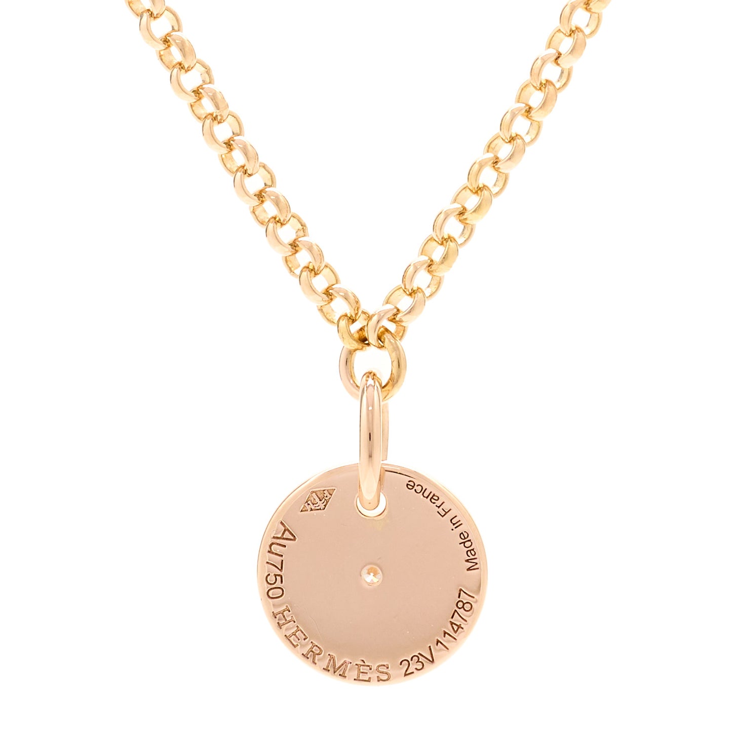 18K Rose Gold Diamond Gambade Clou de Selle Necklace