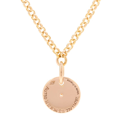 Hermes 18K Rose Gold Diamond Gambade Clou de Selle Necklace 4 of 6