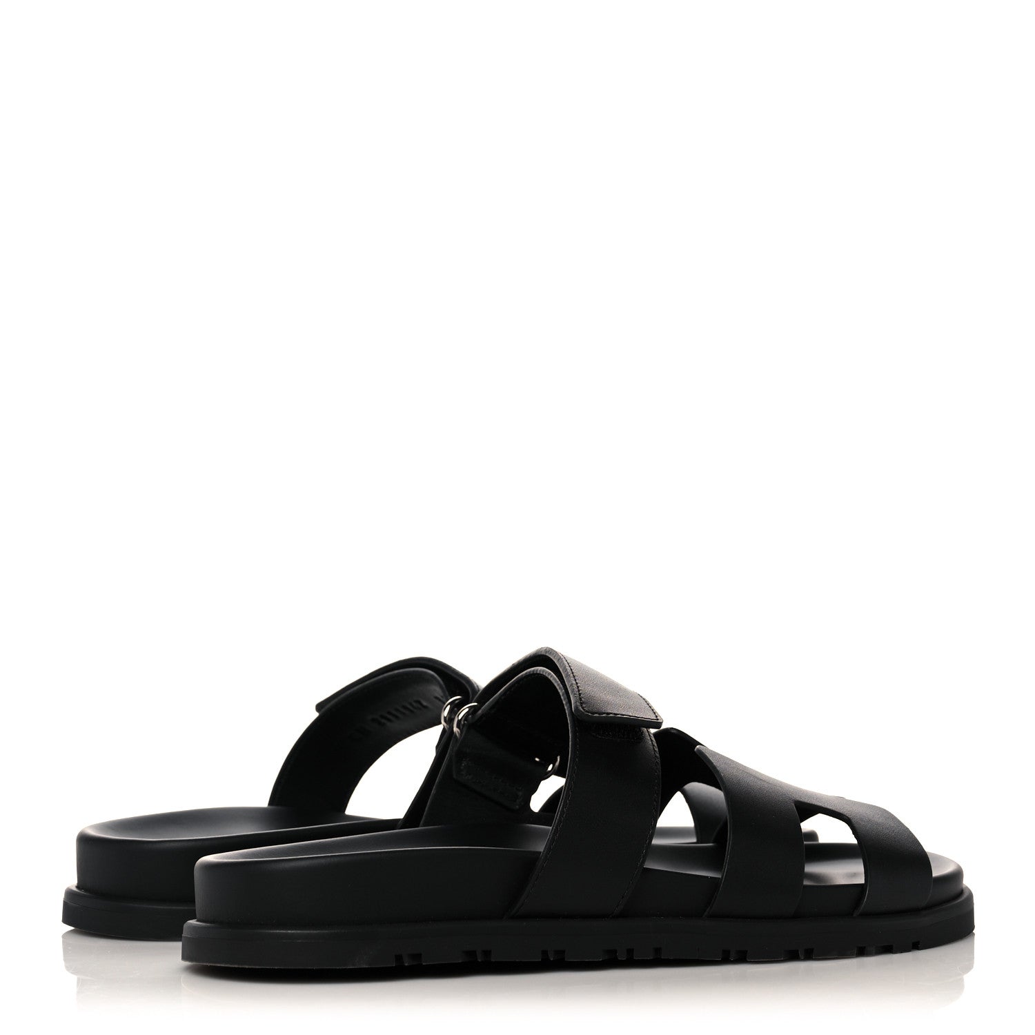 Hermes Calfskin Womens Chypre Sandals 38 Black 4 of 11