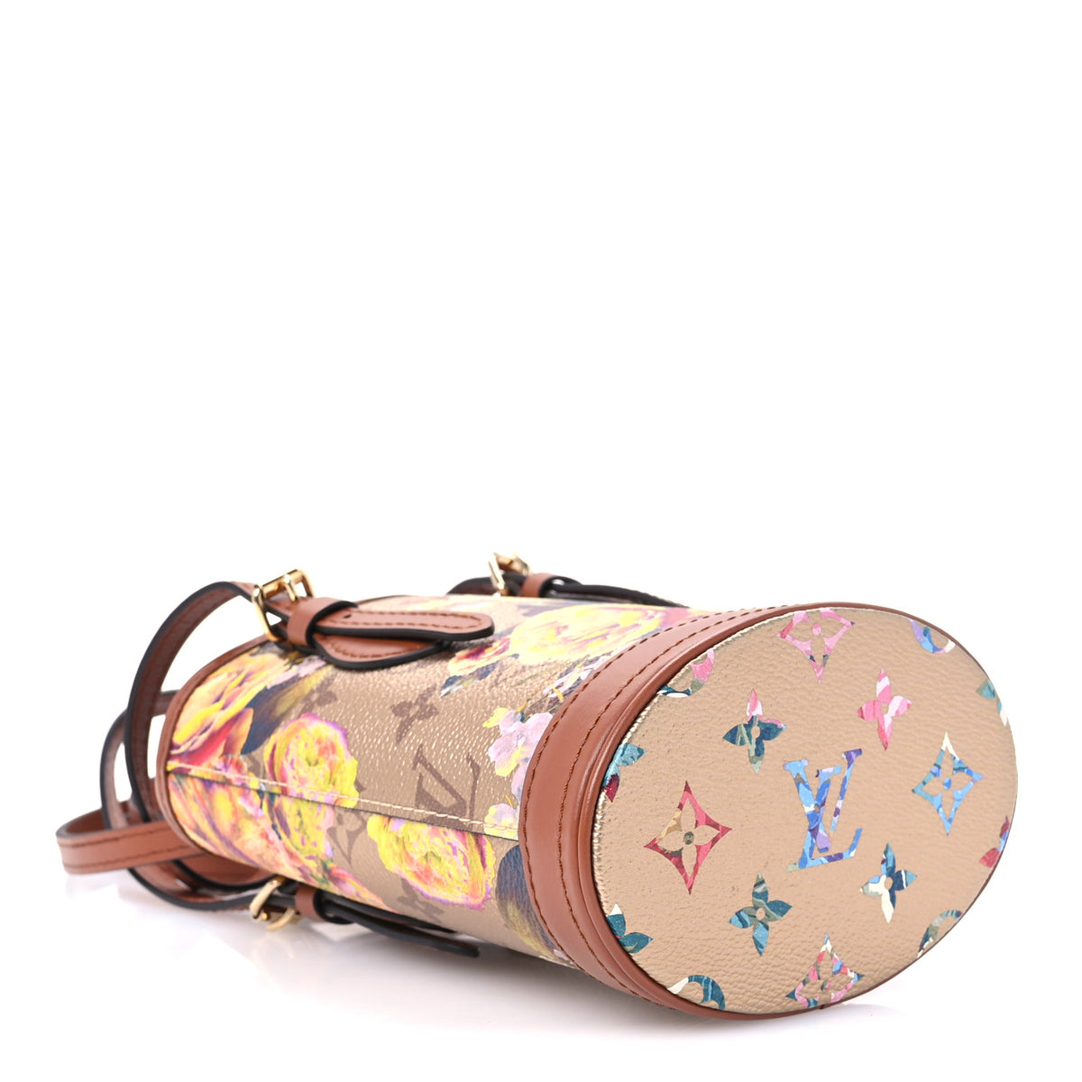 Louis Vuitton Metallic Monogram LV Garden Nano Bucket Bag Gold 4 of 11