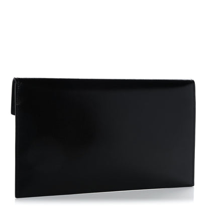 Saint Laurent Smooth Shiny Calfskin Monogram Uptown Pouch Black 4 of 12