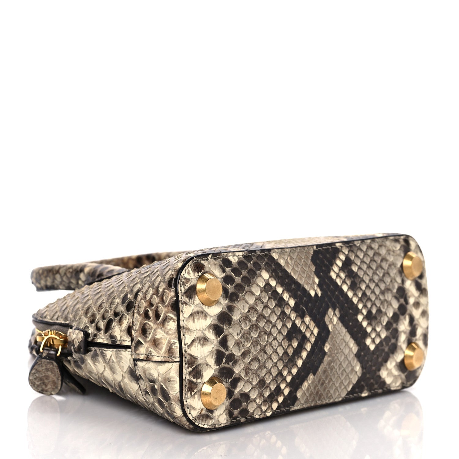 Balenciaga Python Logo XXS Ville Top Handle Bag Black Beige 3 of 9