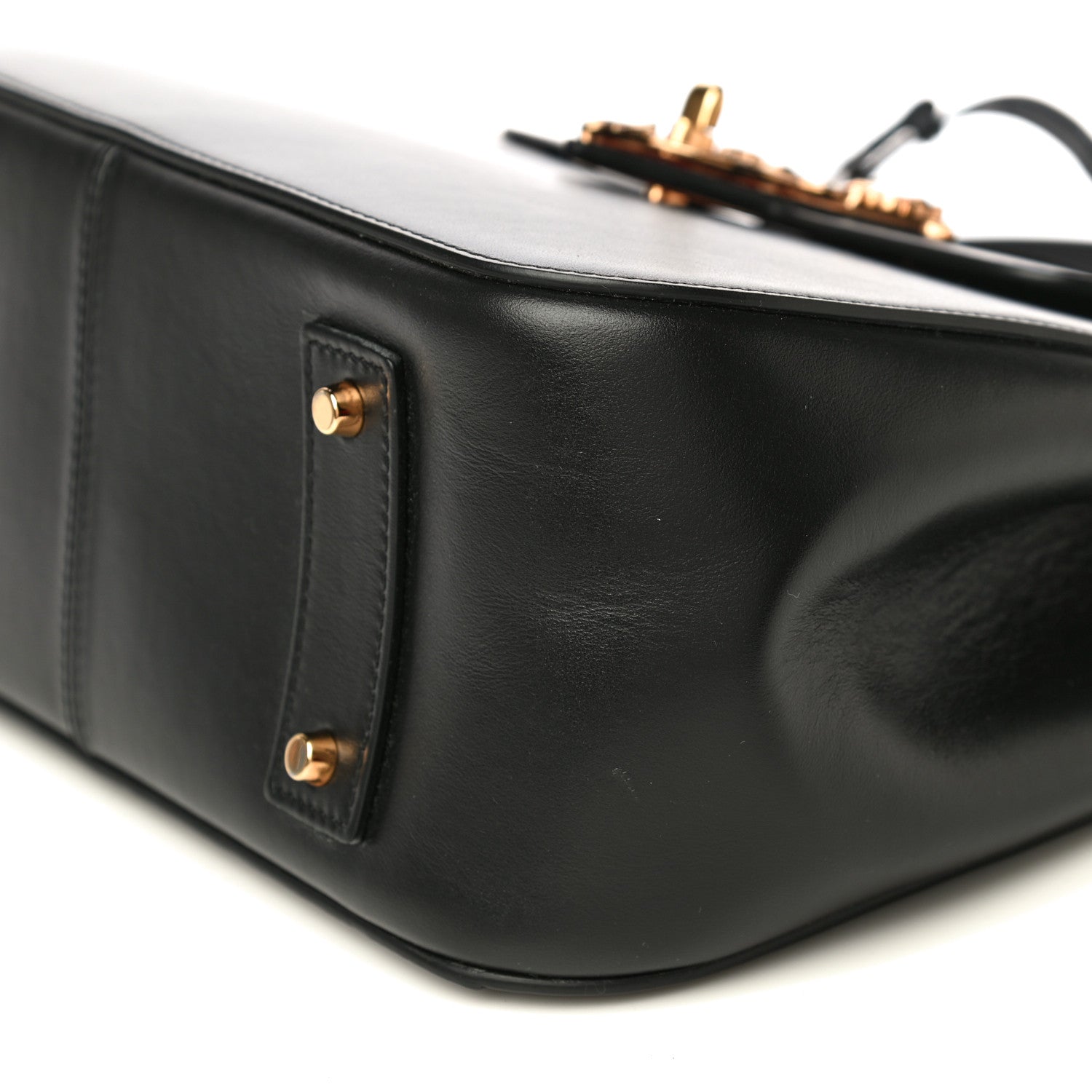 Versace Vitello Barocco Virtus Small Top Handle Shoulder Bag Black 9 of 19