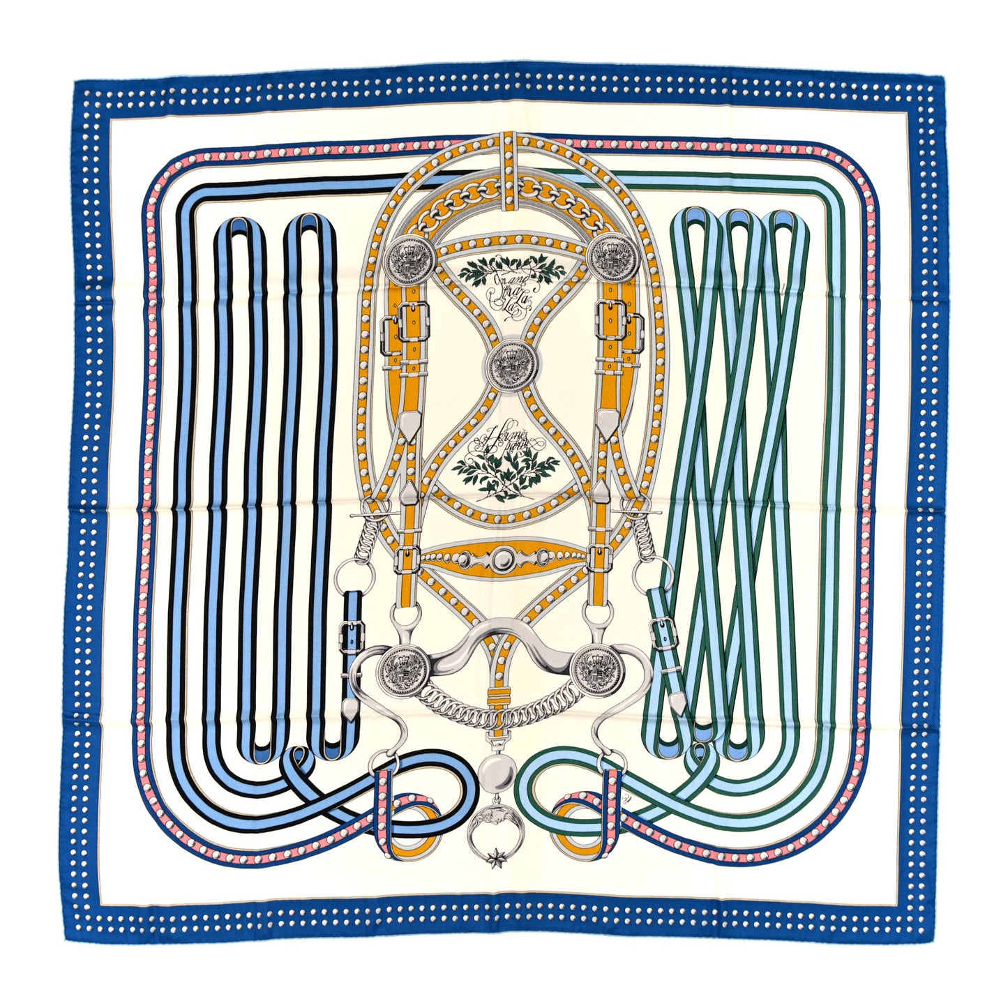 Silk Cashmere Grand Tralala Shawl 140 Bleu Electrique White Multicolore