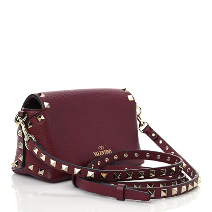 Valentino Garavani Pebbled Calfskin Mini Rockstud Crossbody Bag Rubin 2 of 7