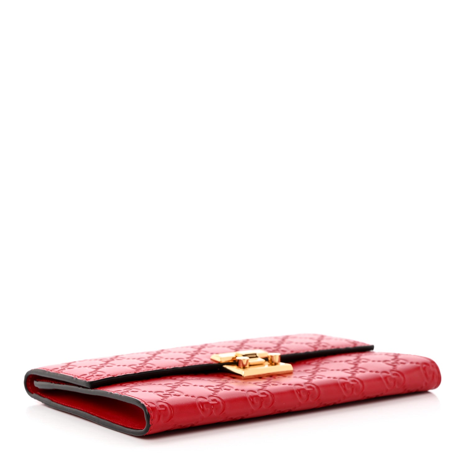 Gucci Guccissima Padlock Clutch Hibiscus Red 4 of 10