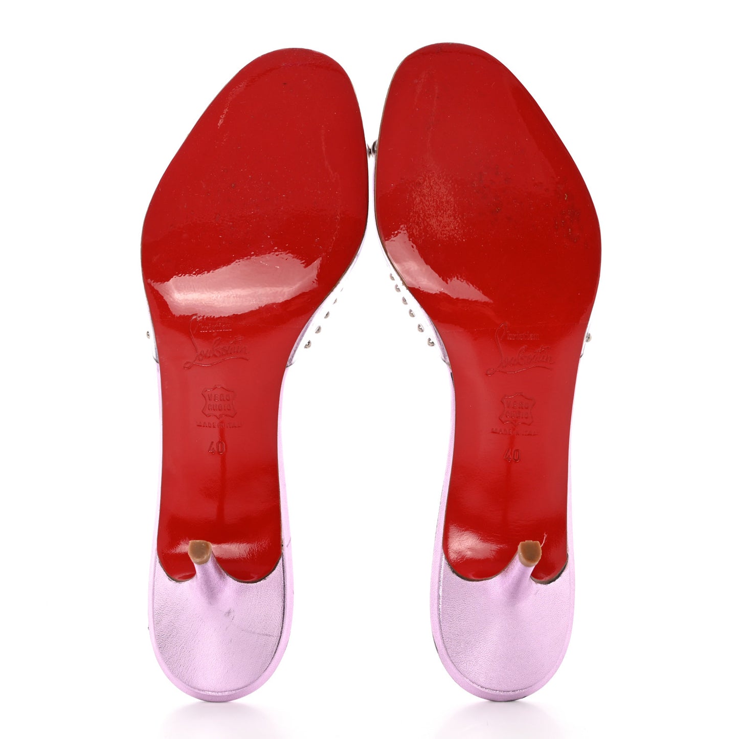 Metallic PVC Just Nothing 85 Slide Sandals 40 Pink