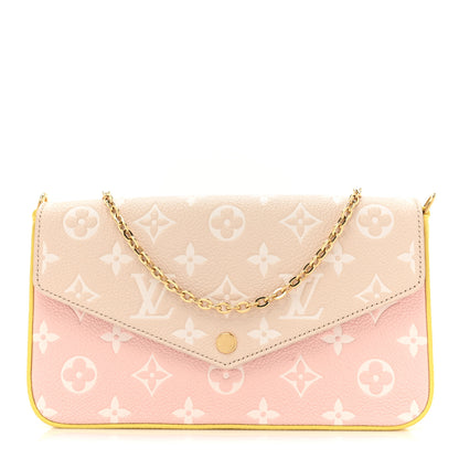 Louis Vuitton Empreinte Spring in the City Felicie Pochette Chain Wallet Pink Beige Yellow 1 of 13