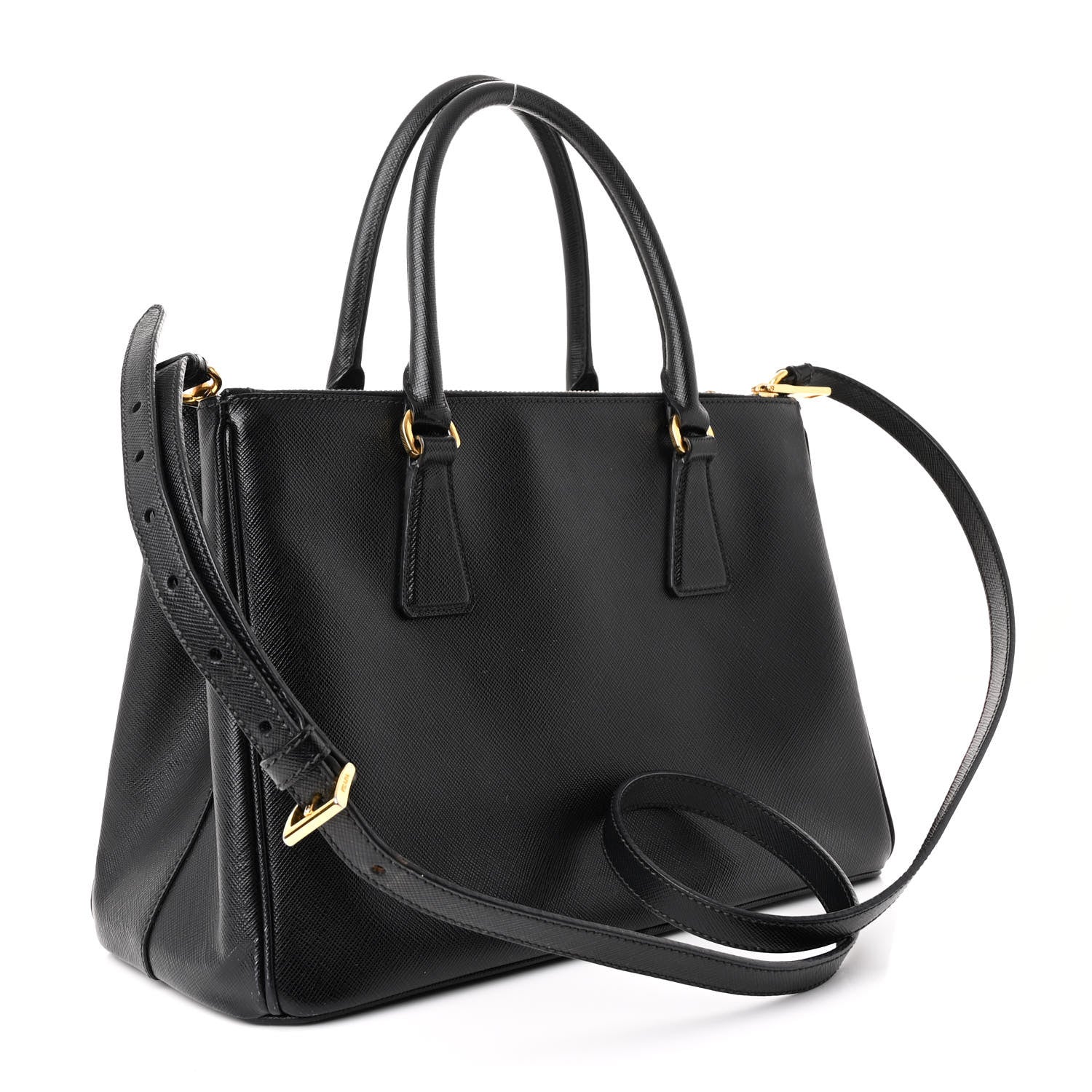 Prada Saffiano Small Galleria Double Zip Tote Black 3 of 12