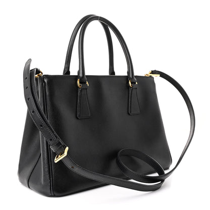 Prada Saffiano Small Galleria Double Zip Tote Black 3 of 12