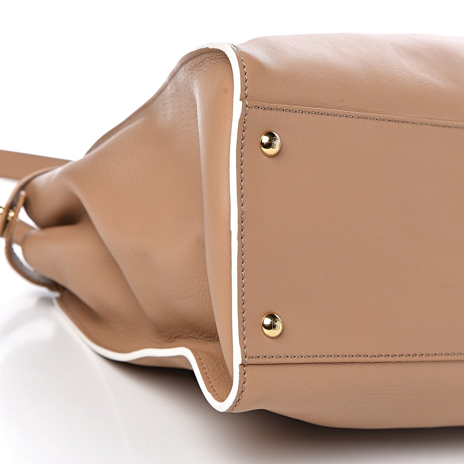 Fendi Vitello Seta Burro Large Peekaboo Iconic Satchel Cuoio Cobalto 8 of 11