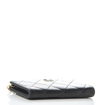 Chanel Letter Calfskin Embossed Quilted Key Holder Case Black 4 of 7