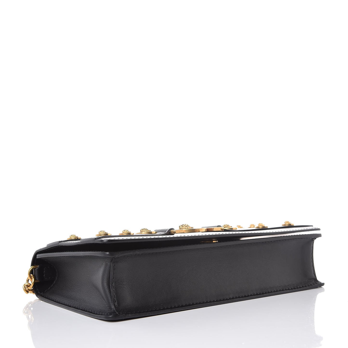 Calfskin Medallion Tribute Crossbody Black