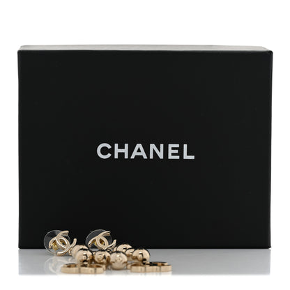 Chanel Metal CC Bead Drop Earrings Gold 5 of 5