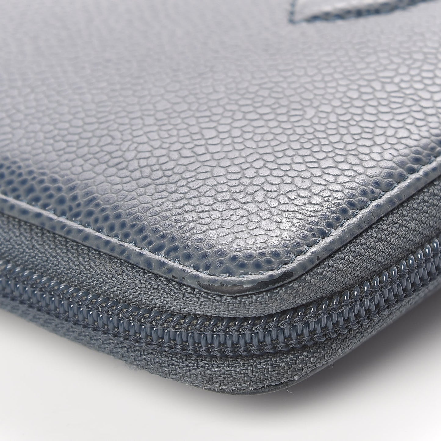 Caviar Large CC Timeless Zip Around Organizer Wallet Blue