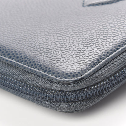 Chanel Caviar Large CC Timeless Zip Around Organizer Wallet Blue 16 of 23