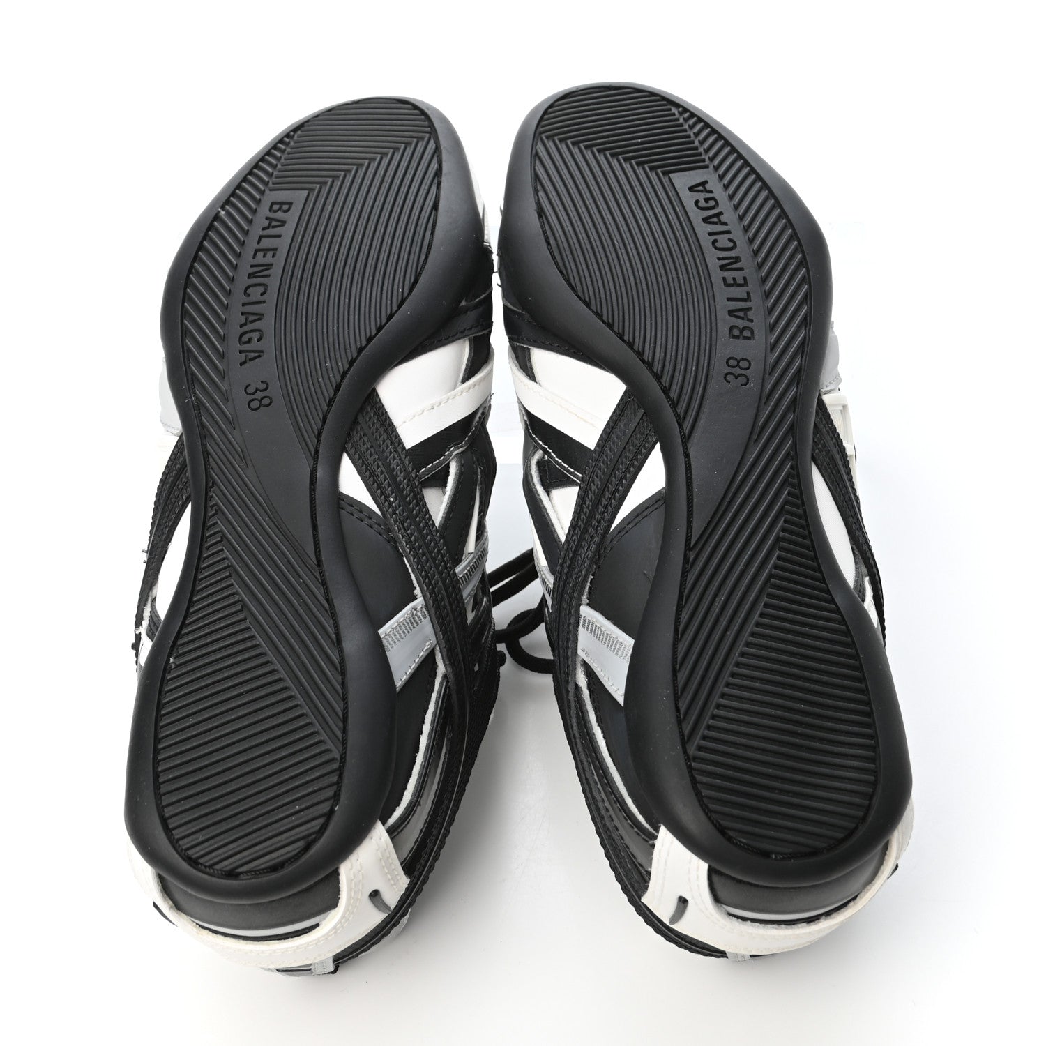 Balenciaga Mesh Rubber Womens Drive Sneakers 38 Light Grey Black 5 of 8