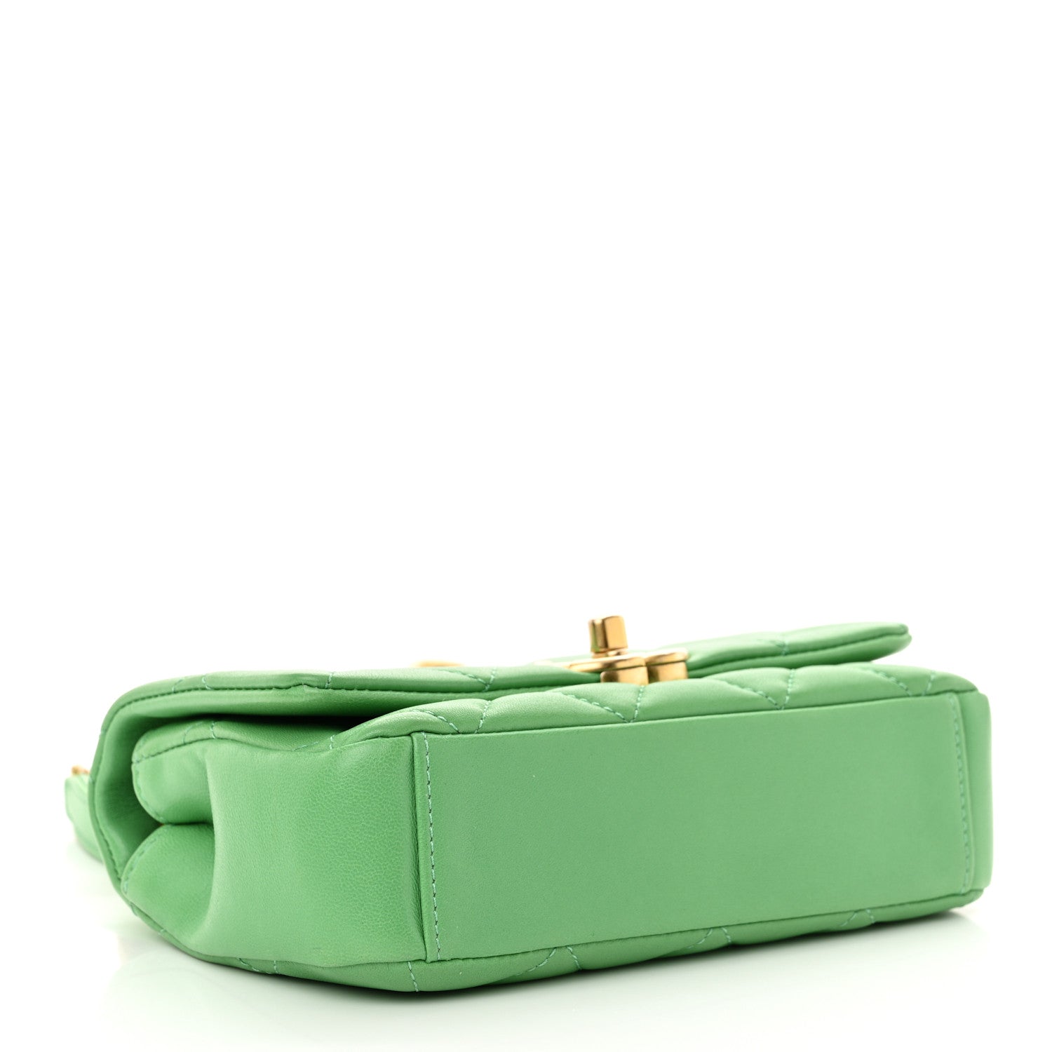 Chanel Shiny Lambskin Small Chain Is More Flap Green 4 of 10