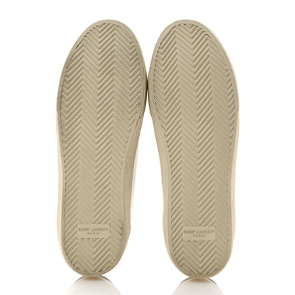 Saint Laurent Calfskin Embroidered Court Classic Sneakers 41 White Black 5 of 7