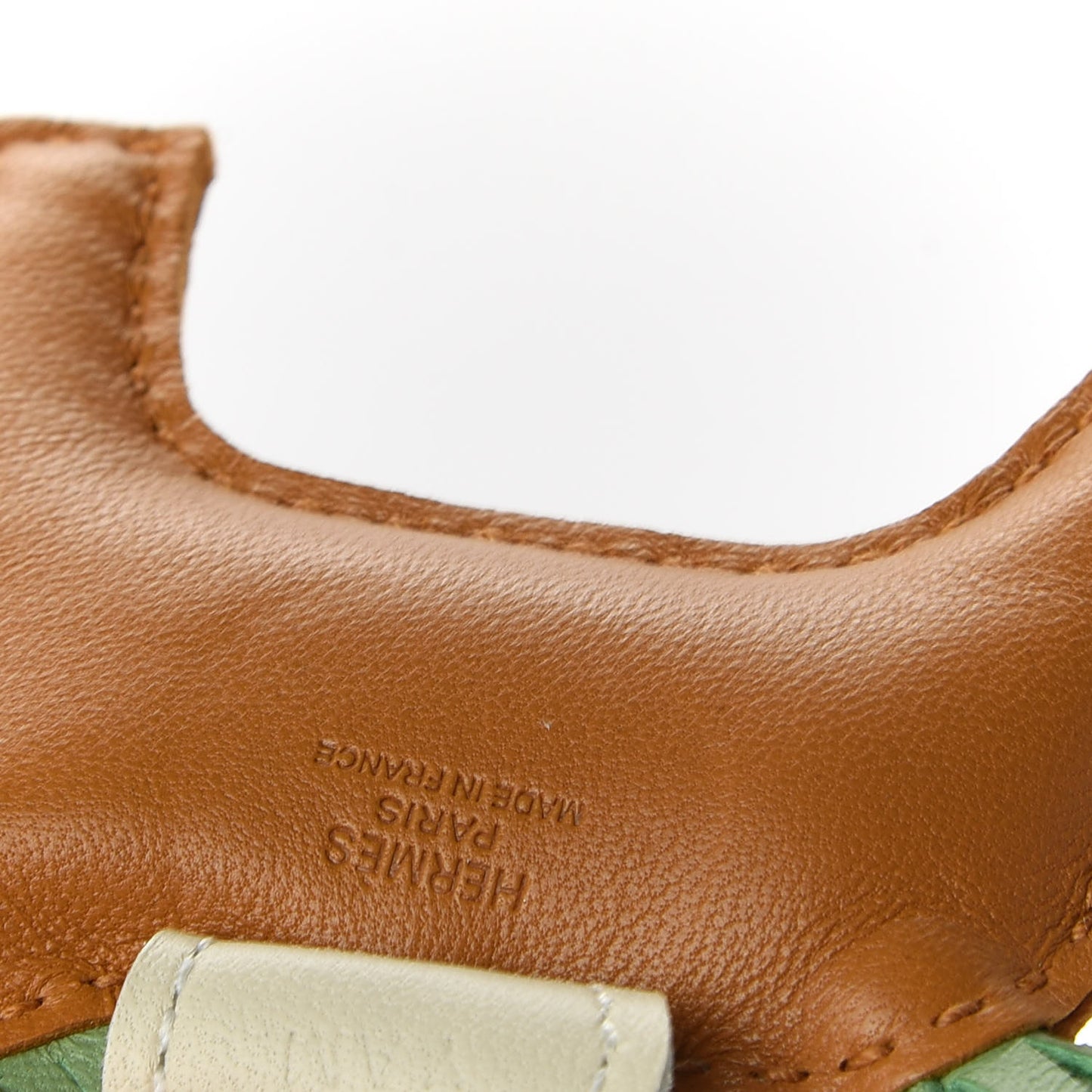 Milo Lambskin Grigri Rodeo Horse Bag Charm PM Sesame Vert Criquet Craie