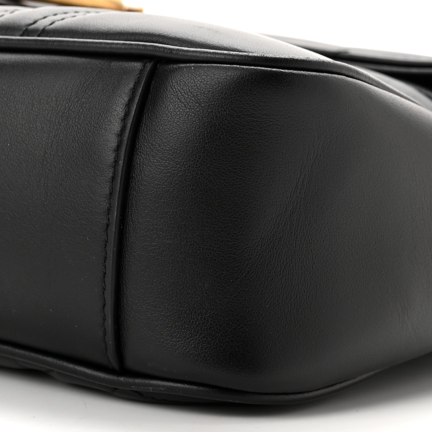 Gucci Calfskin Matelasse Medium GG Marmont Shoulder Bag Black 10 of 10